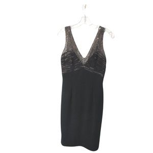 Carmen Marc Valvo Black Cocktail Dress with Sequins Sz 4